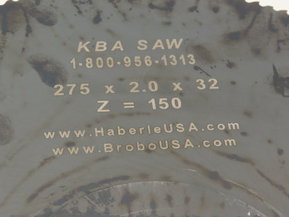 Haberle HSS-DMo5 275x2.0x32 High Speed Saw Blade 275mm x 32mm Bore x 2mm Thick