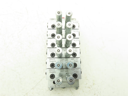 Graco 24G488 6 Section Modular NPSF Base Plate & Trabon MSP Divider Valves