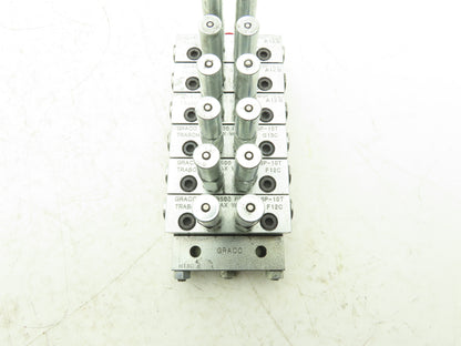 Graco 24G488 6 Section Modular NPSF Base Plate & Trabon MSP Divider Valves