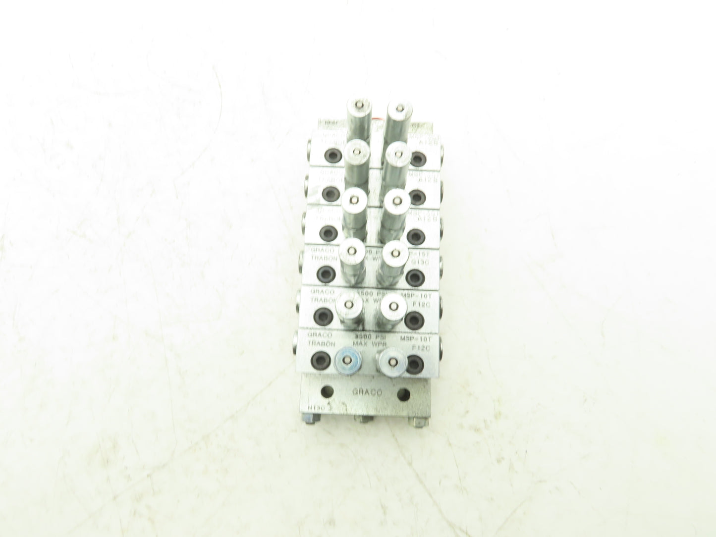 Graco 24G488 6 Section Modular NPSF Base Plate & Trabon MSP Divider Valves