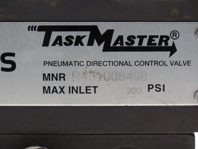 Aventics R431008498 TaskMaster Pneumatic Directional Valve 3-Pos Lever 200psi