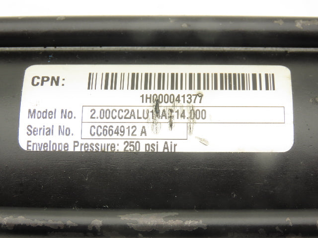 Parker 2.00CC2ALU14AC14.000 Pneumatic Air Cylinder 2" Bore 14" Stroke 250PSI