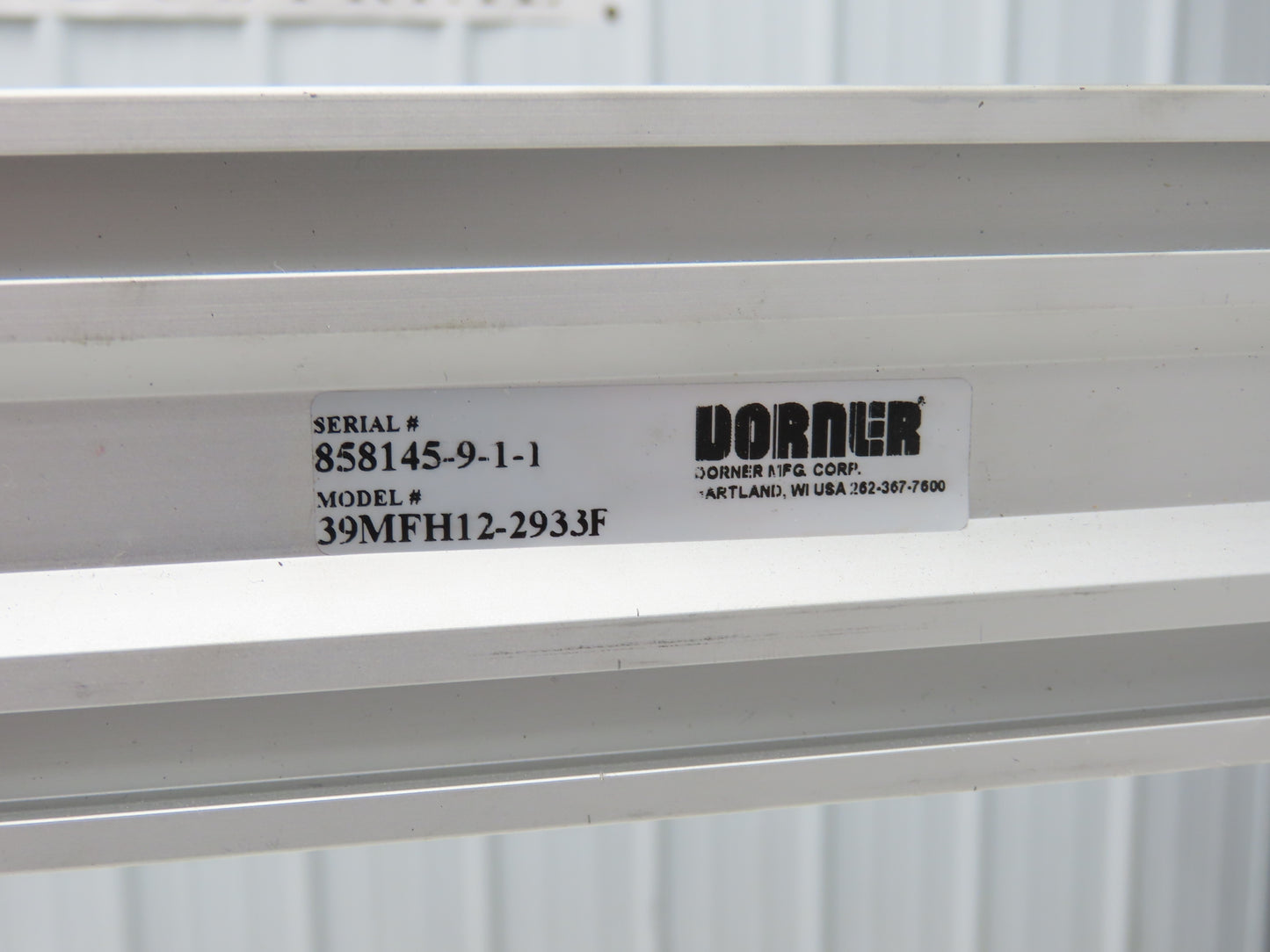 Dorner 39MFH12-2933F 12" Conveyor Leg Support H Stand 29-33" Adj Height Aluminum