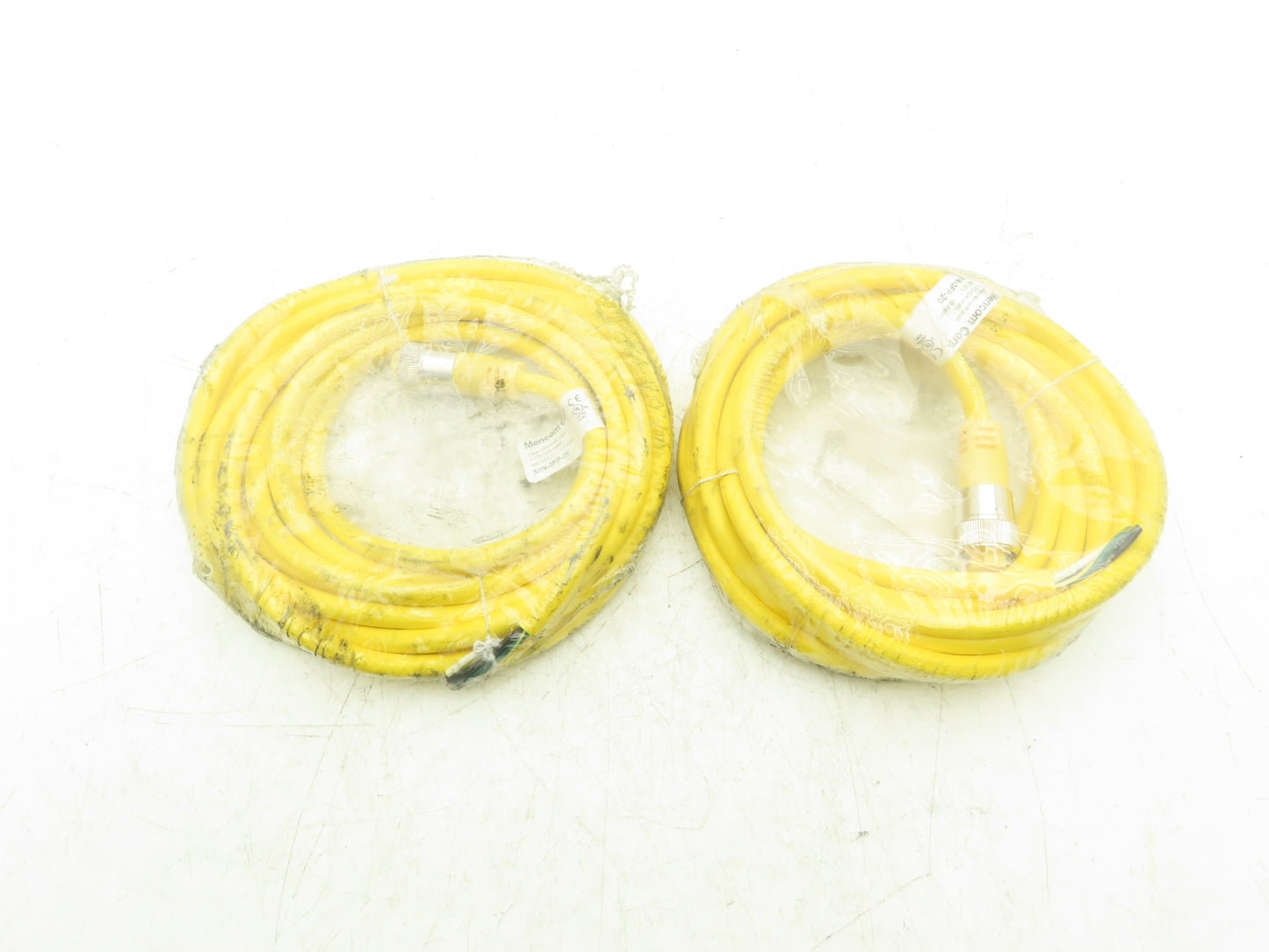 Mencom MIN-3FP-20 MIN Size I Cordset 3-Pole Female Straight Yellow 20' Lot of 2