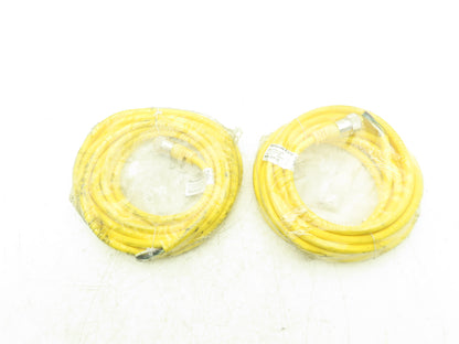 Mencom MIN-3FP-20 MIN Size I Cordset 3-Pole Female Straight Yellow 20' Lot of 2