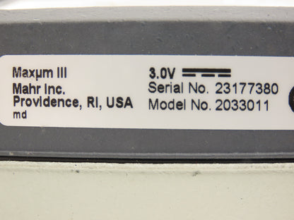Mahr Federal 2033011 Maxum III Digital Comparator Indicator Gage 0.039"