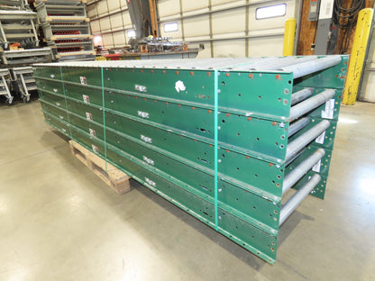 Dematic Rapistan 24"x 12' Gravity Roller Conveyor 22"BF 1.9"Dia  5-Sections 60'L