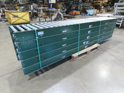 Dematic Rapistan 24"x 12' Gravity Roller Conveyor 22"BF 1.9"Dia  5-Sections 60'L