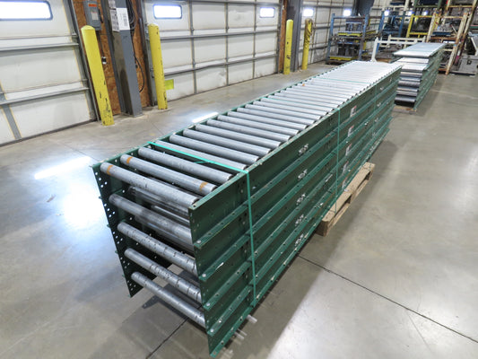 Dematic Rapistan 24"x 12' Gravity Roller Conveyor 22"BF 1.9"Dia  5-Sections 60'L