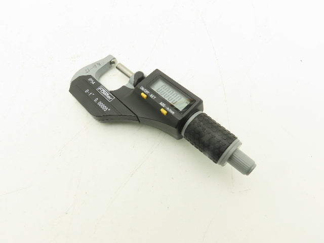 Fowler 54-860-001-1 Digital Outside Micrometer 0-1" 25mm Ball Anvil Flat Spindle