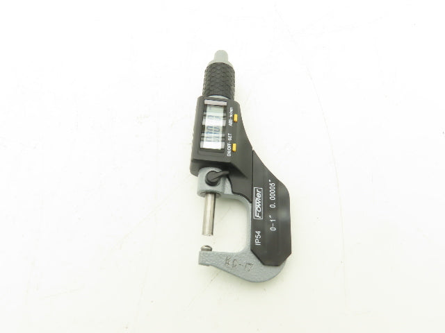 Fowler 54-860-001-1 Digital Outside Micrometer 0-1" 25mm Ball Anvil Flat Spindle