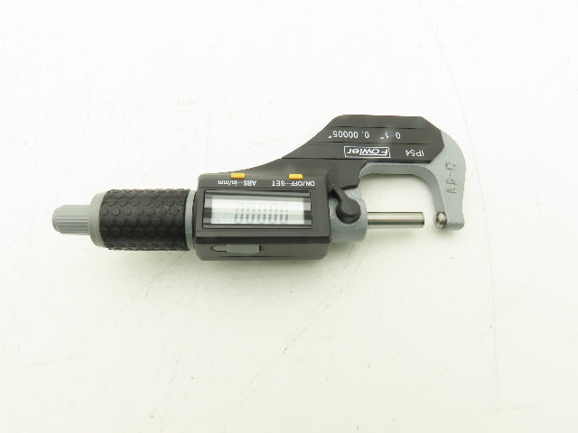 Fowler 54-860-001-1 Digital Outside Micrometer 0-1" 25mm Ball Anvil Flat Spindle