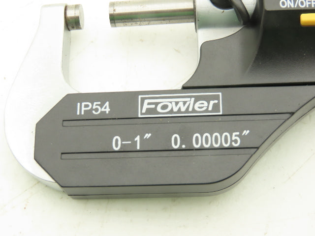 Fowler 54-860-001-1 Digital Outside Micrometer 0-1" 25mm Flat Anvil & Spindle