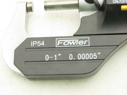 Fowler 54-860-001-1 Digital Outside Micrometer 0-1" 25mm Flat Anvil & Spindle