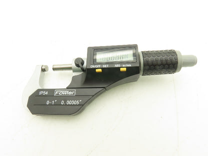 Fowler 54-860-001-1 Digital Outside Micrometer 0-1" 25mm Flat Anvil & Spindle