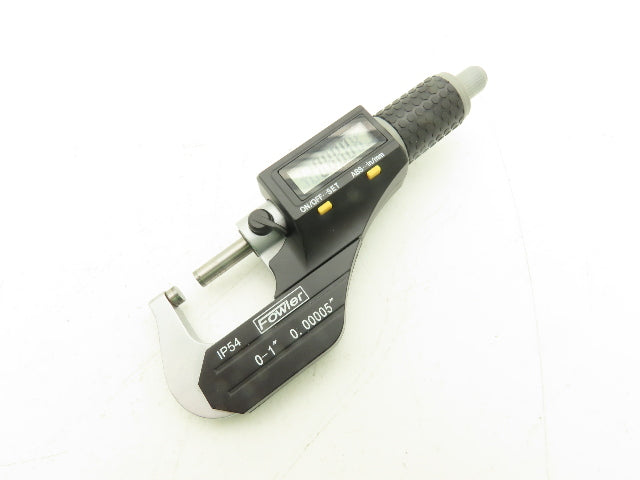 Fowler 54-860-001-1 Digital Outside Micrometer 0-1" 25mm Flat Anvil & Spindle