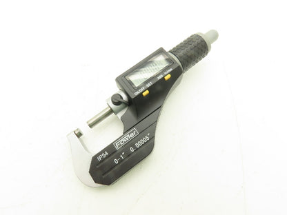 Fowler 54-860-001-1 Digital Outside Micrometer 0-1" 25mm Flat Anvil & Spindle