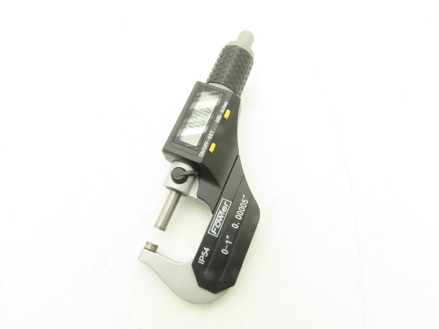 Fowler 54-860-001-1 Digital Outside Micrometer 0-1" 25mm Flat Anvil & Spindle
