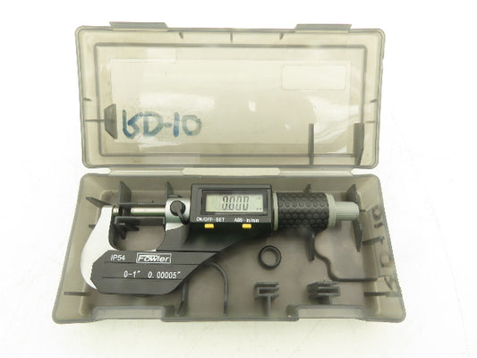 Fowler 54-860-001-1 Digital Outside Micrometer 0-1" 25mm Flat Anvil & Spindle
