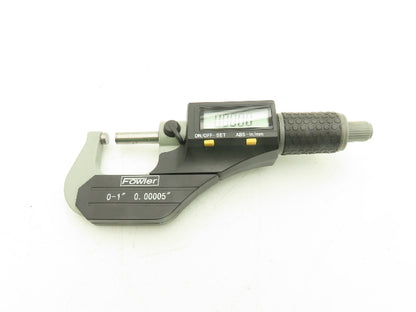 Fowler 54-860-001-1 Digital Outside Micrometer 0-1" 25mm Flat Anvil & Spindle