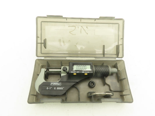 Fowler 54-860-001-1 Digital Outside Micrometer 0-1" 25mm Flat Anvil & Spindle
