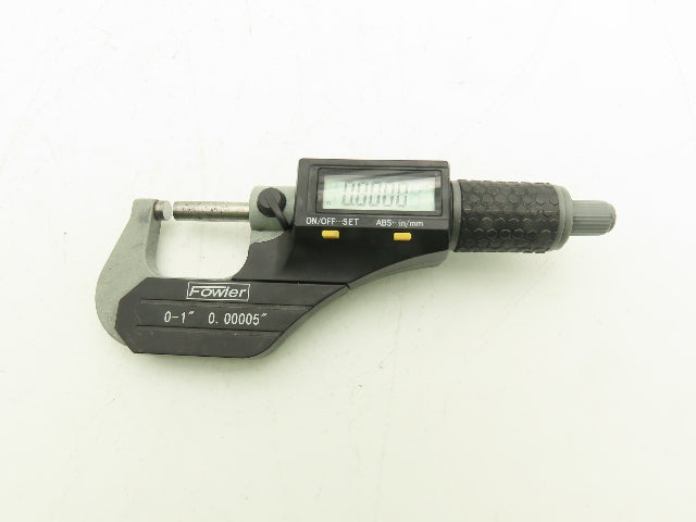 Fowler 54-860-001-1 Digital Outside Micrometer 0-1" 25mm Flat Anvil & Spindle