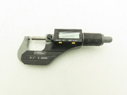 Fowler 54-860-001-1 Digital Outside Micrometer 0-1" 25mm Flat Anvil & Spindle