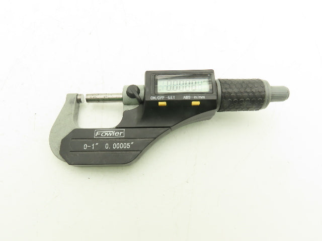 Fowler 54-860-001-1 Digital Outside Micrometer 0-1" 25mm Flat Anvil & Spindle