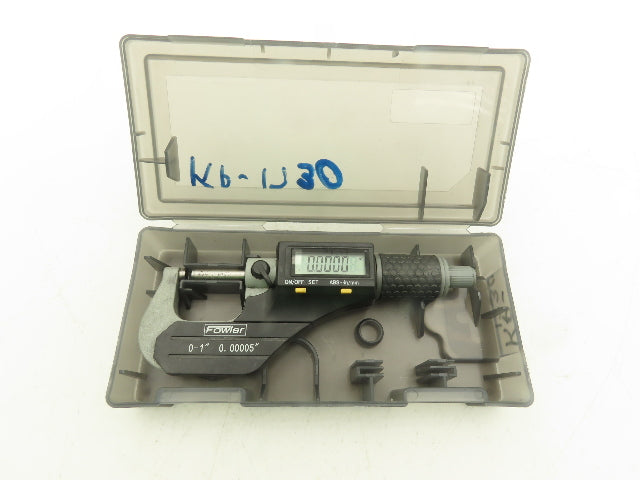 Fowler 54-860-001-1 Digital Outside Micrometer 0-1" 25mm Flat Anvil & Spindle
