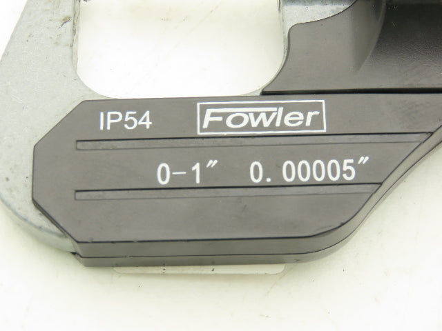 Fowler 54-860-001-1 Digital Outside Micrometer 0-1" 25mm Ball Anvil Flat Spindle
