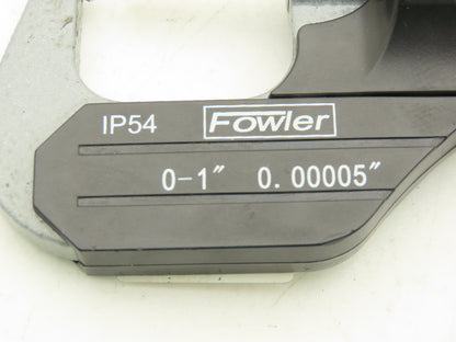 Fowler 54-860-001-1 Digital Outside Micrometer 0-1" 25mm Ball Anvil Flat Spindle