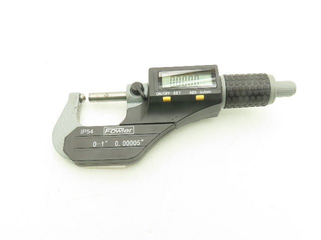 Fowler 54-860-001-1 Digital Outside Micrometer 0-1" 25mm Ball Anvil Flat Spindle