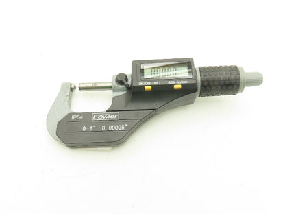 Fowler 54-860-001-1 Digital Outside Micrometer 0-1" 25mm Ball Anvil Flat Spindle