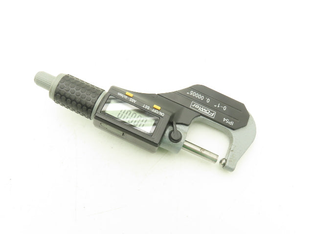 Fowler 54-860-001-1 Digital Outside Micrometer 0-1" 25mm Ball Anvil Flat Spindle