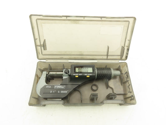 Fowler 54-860-001-1 Digital Outside Micrometer 0-1" 25mm Ball Anvil Flat Spindle