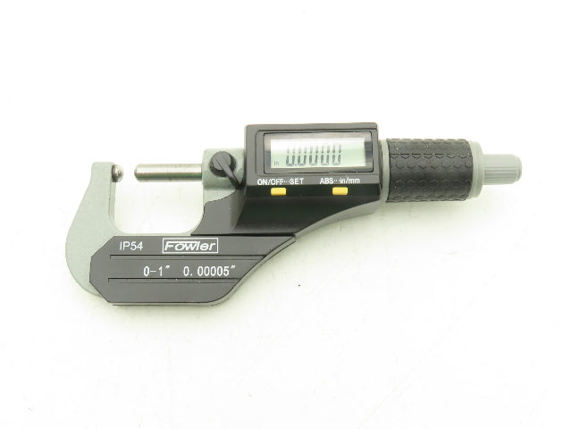 Fowler 54-860-001-1 Digital Outside Micrometer 0-1" 25mm Ball Anvil & Spindle