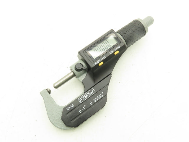 Fowler 54-860-001-1 Digital Outside Micrometer 0-1" 25mm Ball Anvil & Spindle