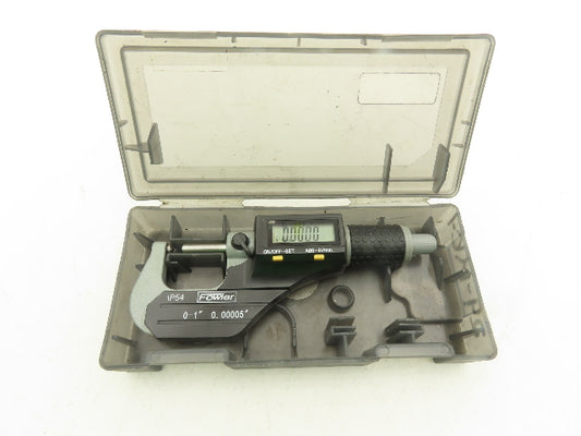 Fowler 54-860-001-1 Digital Outside Micrometer 0-1" 25mm Ball Anvil & Spindle