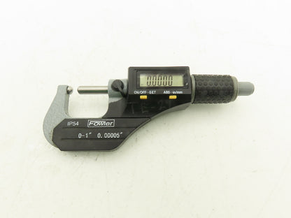 Fowler 54-860-001-1 Digital Outside Micrometer 0-1" 25mm Ball Anvil & Spindle