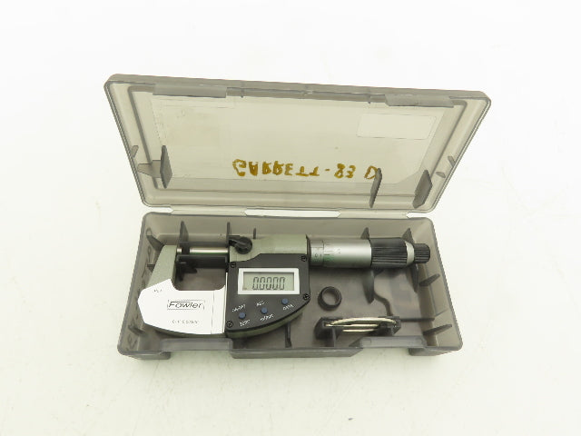 Fowler 74-815-001-2 Digital Outside Micrometer 0-1" 25mm Flat Anvil & Spindle