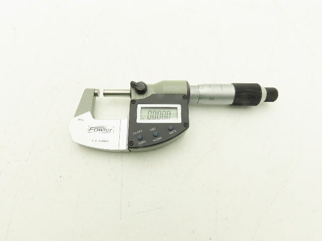 Fowler 74-815-001-2 Digital Outside Micrometer 0-1" 25mm Flat Anvil & Spindle