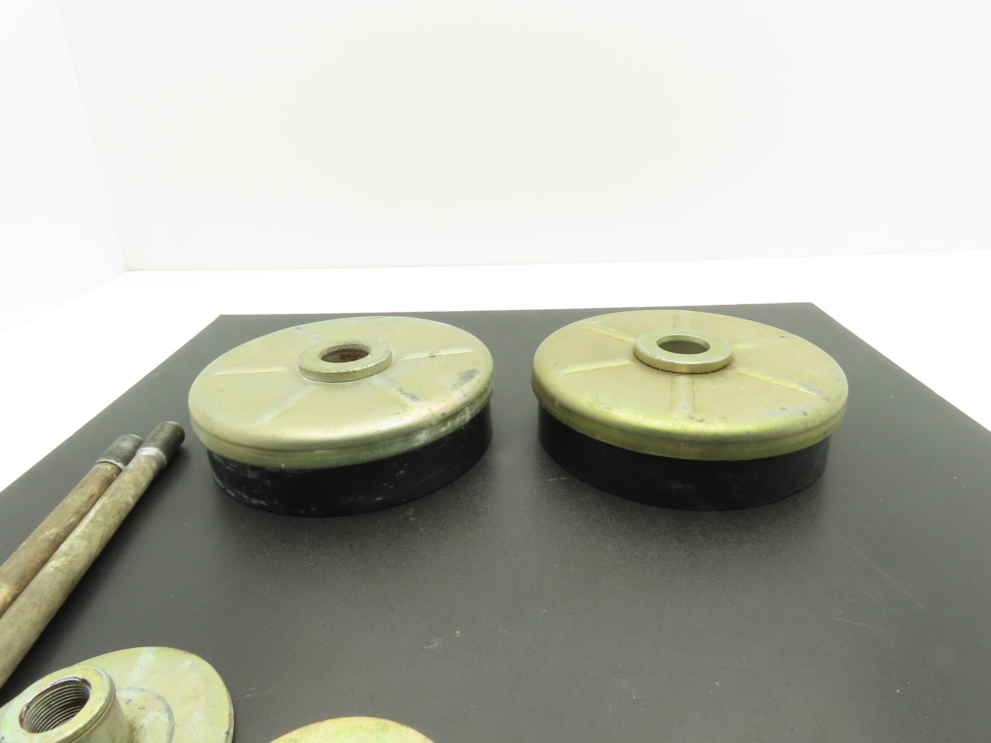 Studded Leveling Feet 8" Base Pad 7-5/8" Stud 11/16" x 9-3/4" Lot of 2