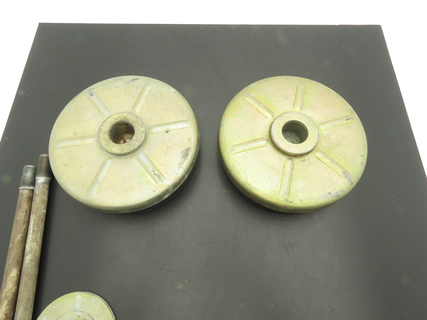 Studded Leveling Feet 8" Base Pad 7-5/8" Stud 11/16" x 9-3/4" Lot of 2