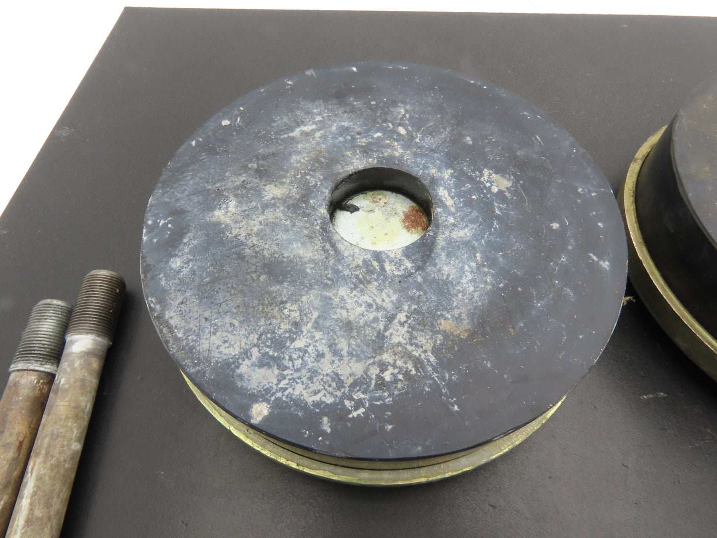 Studded Leveling Feet 8" Base Pad 7-5/8" Stud 11/16" x 9-3/4" Lot of 2