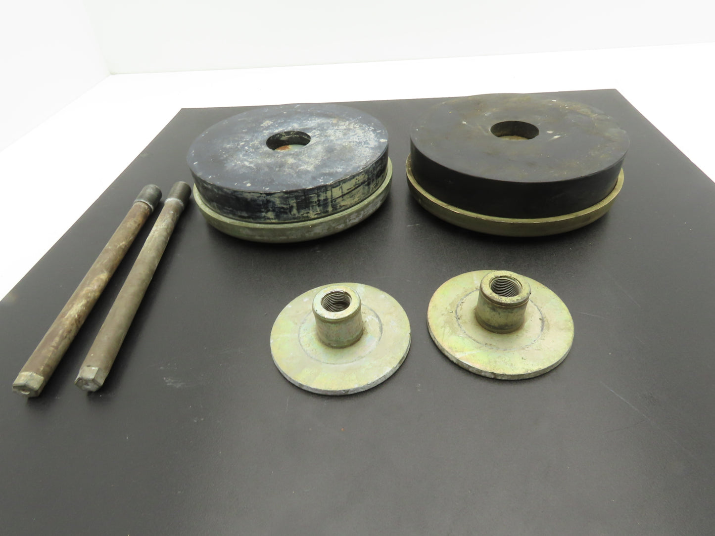 Studded Leveling Feet 8" Base Pad 7-5/8" Stud 11/16" x 9-3/4" Lot of 2