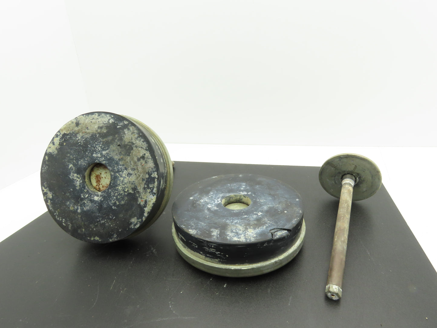 Studded Leveling Feet 8" Base Pad 7-5/8" Stud 11/16" x 9-3/4" Lot of 2