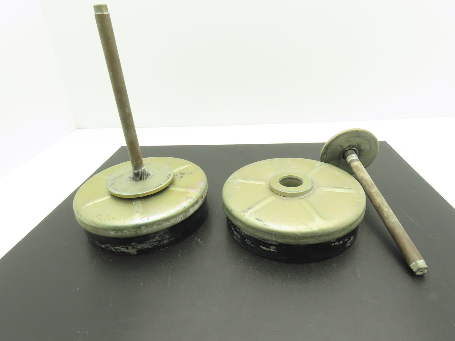 Studded Leveling Feet 8" Base Pad 7-5/8" Stud 11/16" x 9-3/4" Lot of 2