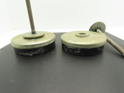 Studded Leveling Feet 8" Base Pad 7-5/8" Stud 11/16" x 9-3/4" Lot of 2