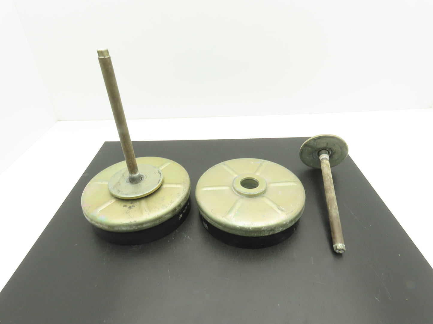Studded Leveling Feet 8" Base Pad 7-5/8" Stud 11/16" x 9-3/4" Lot of 2