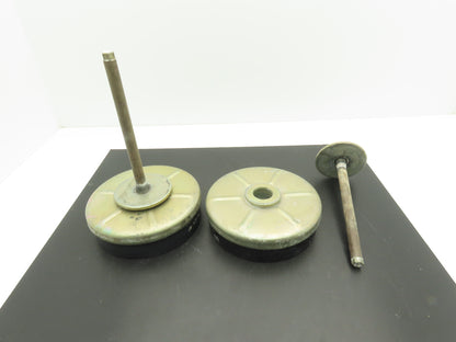 Studded Leveling Feet 8" Base Pad 7-5/8" Stud 11/16" x 9-3/4" Lot of 2
